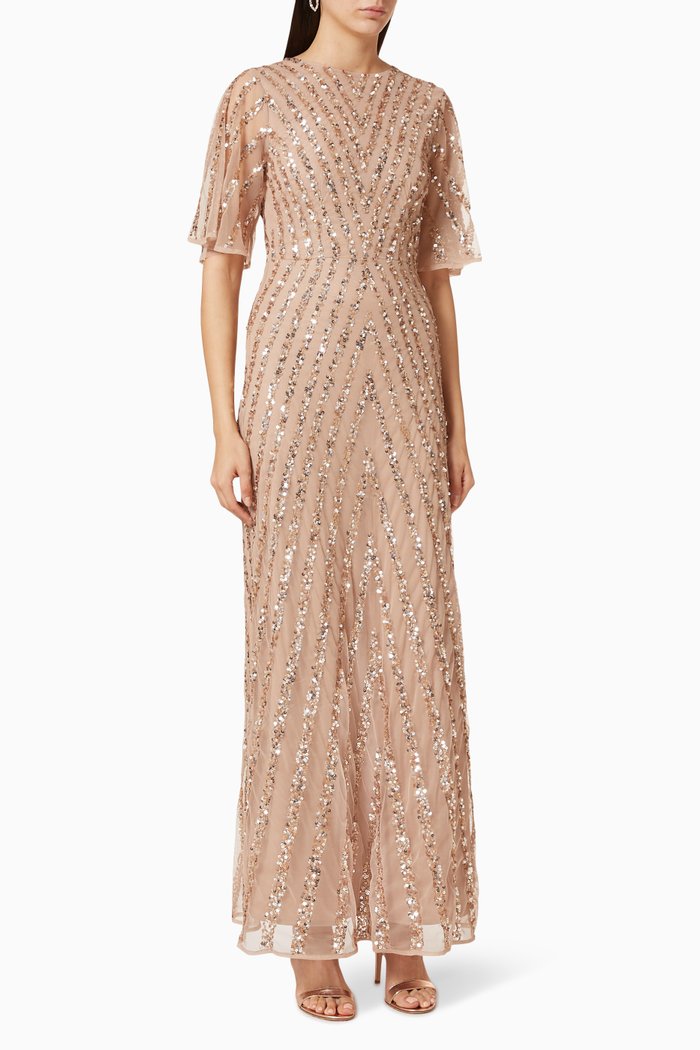 

Embellished Sequin Dress, Neutral