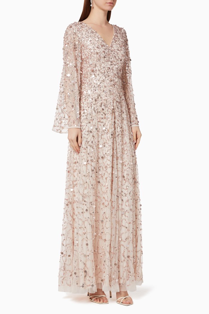 

Sequin Embellished Maxi Dress, Pink
