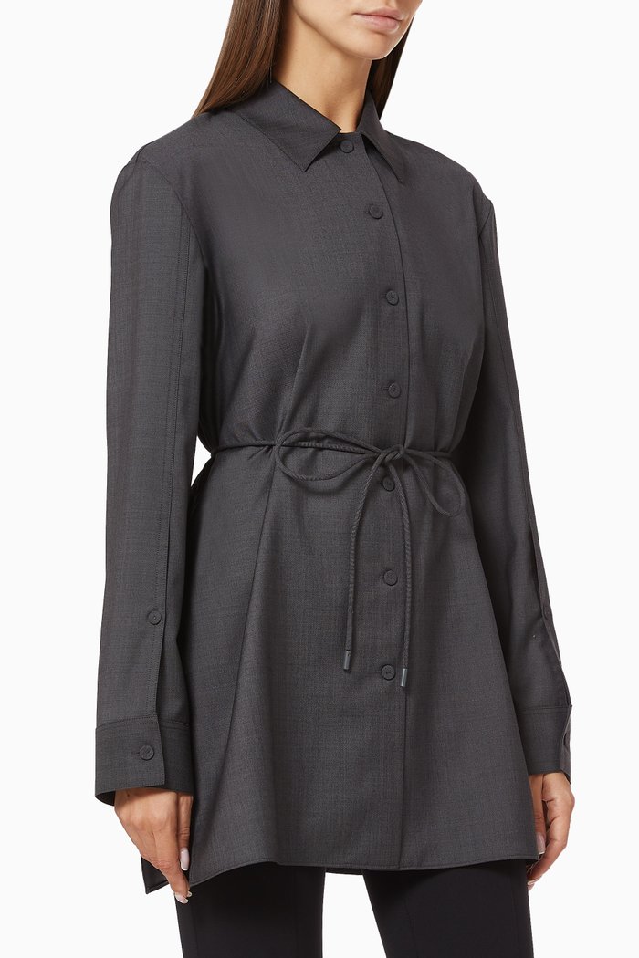 

Twill Longline Shirt, Grey