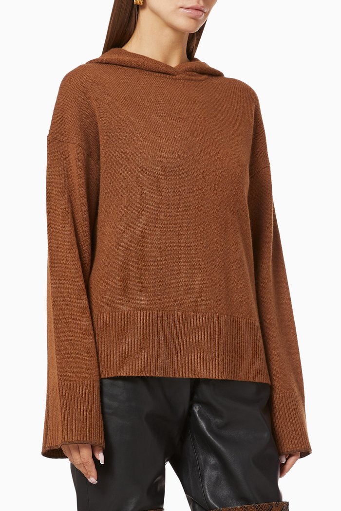 

Cashmere Hooded Sweater, Brown
