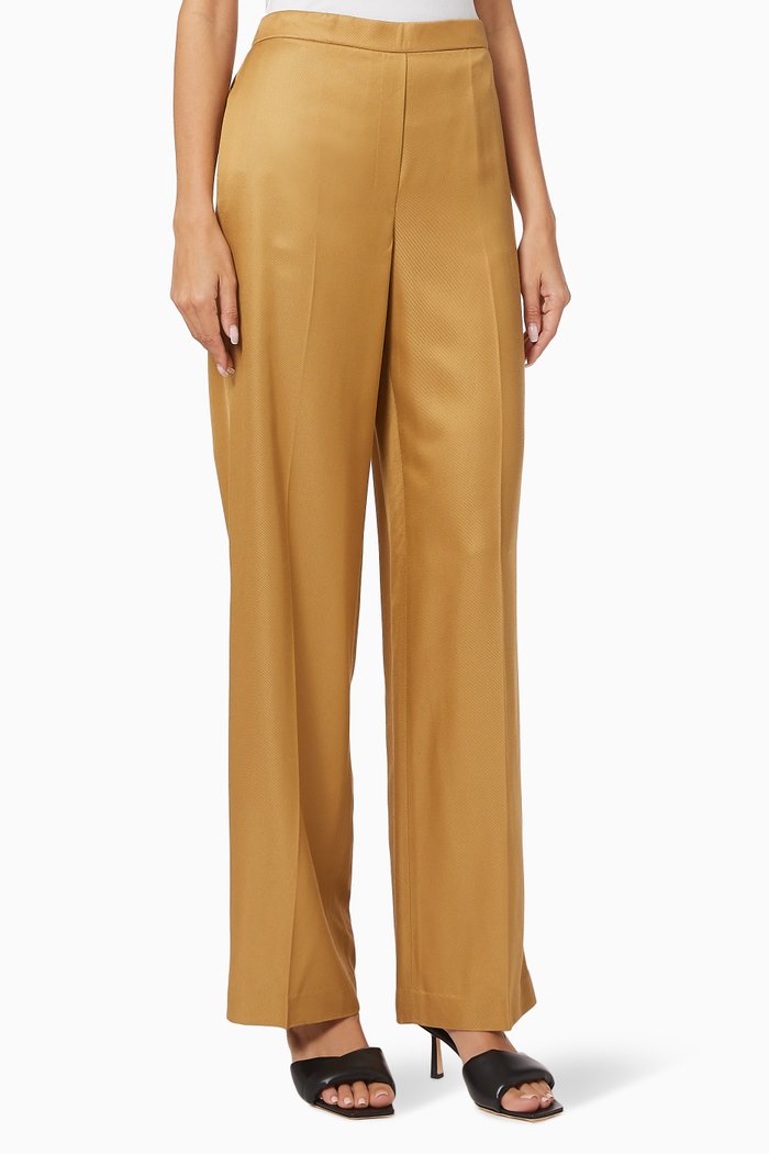 

Pull-On Liquid Twill Pants, Neutral