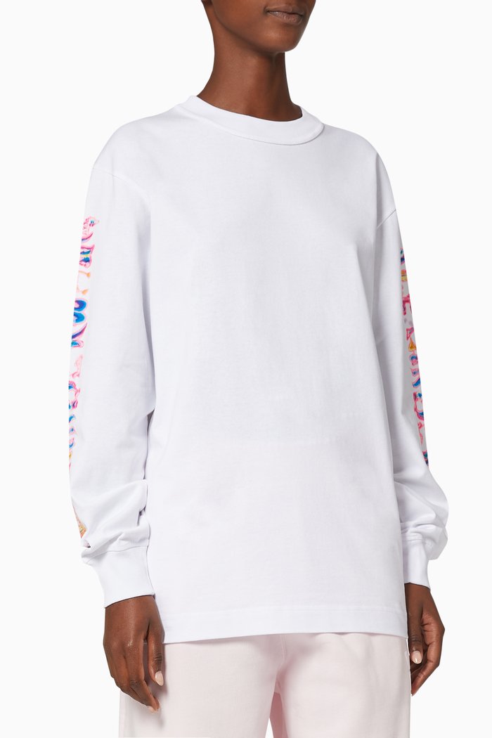 Graphic Print Cotton T-Shirt, White