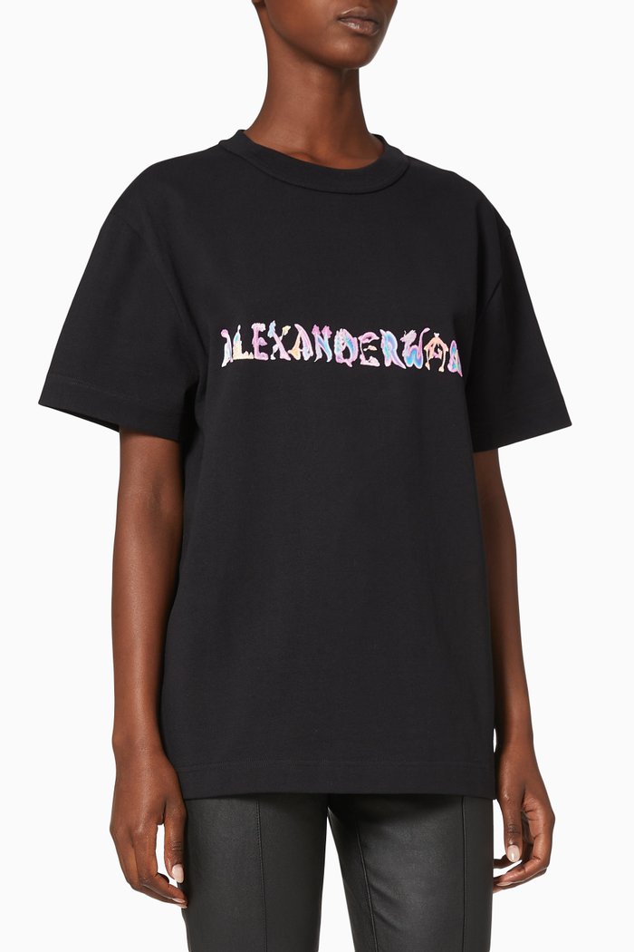 

Logo Print Cotton T-Shirt, Black