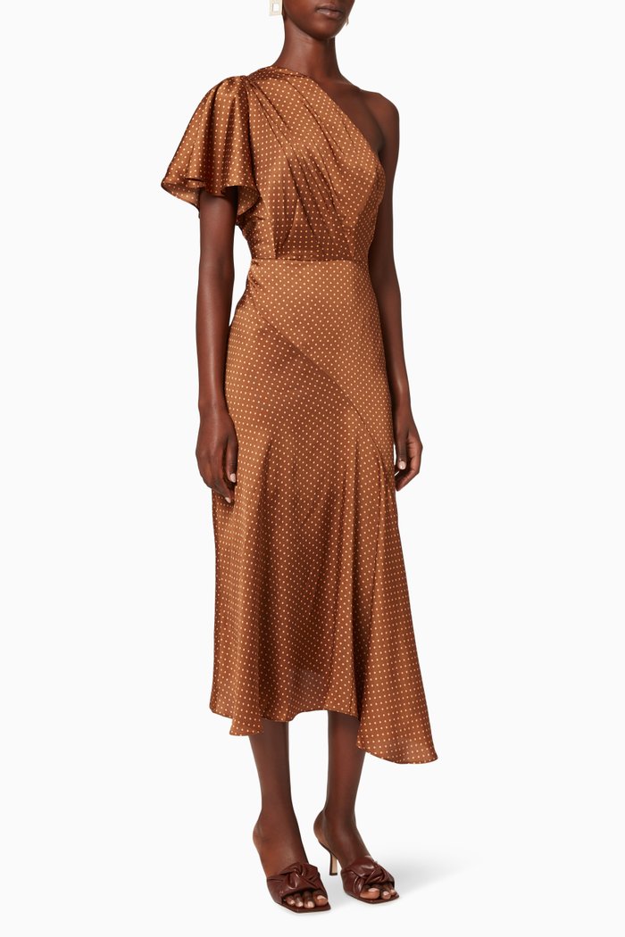 

Fisher Asymmetrical Dress, Brown