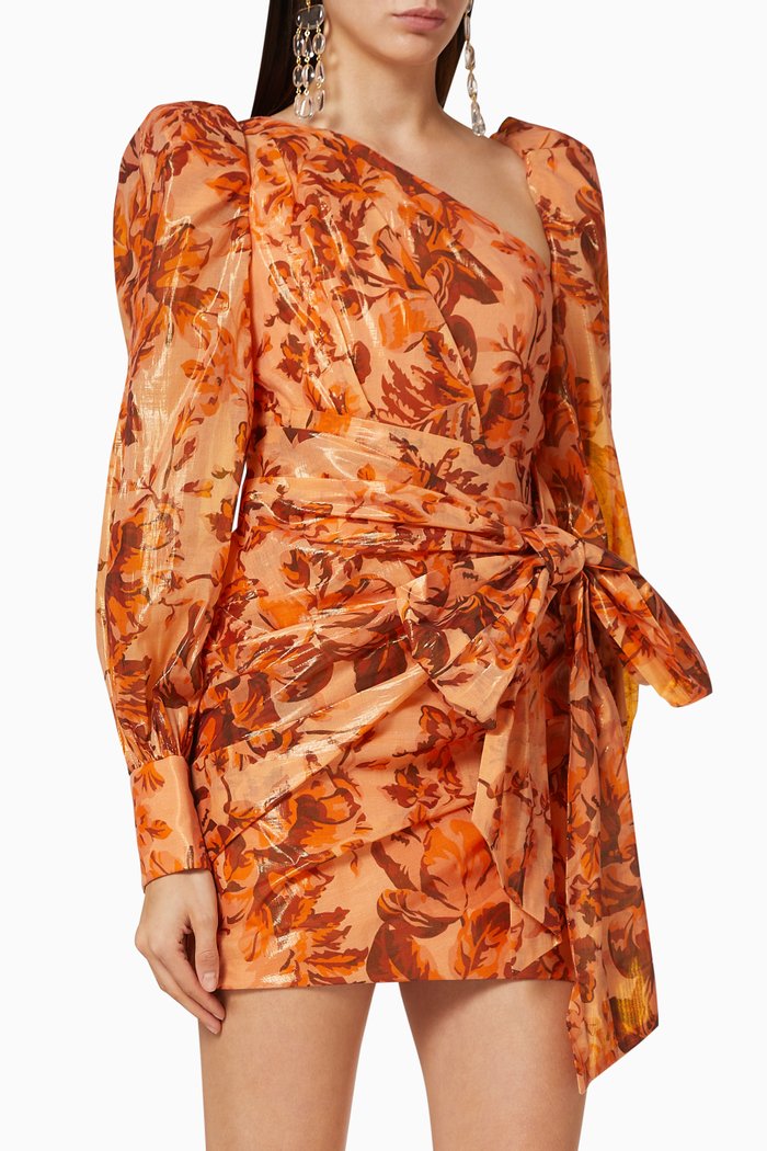 Charlotte Floral Dress, Orange