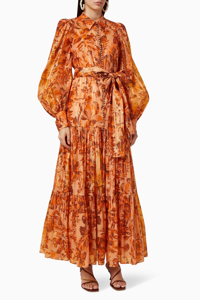 Naples Floral Dress, Orange