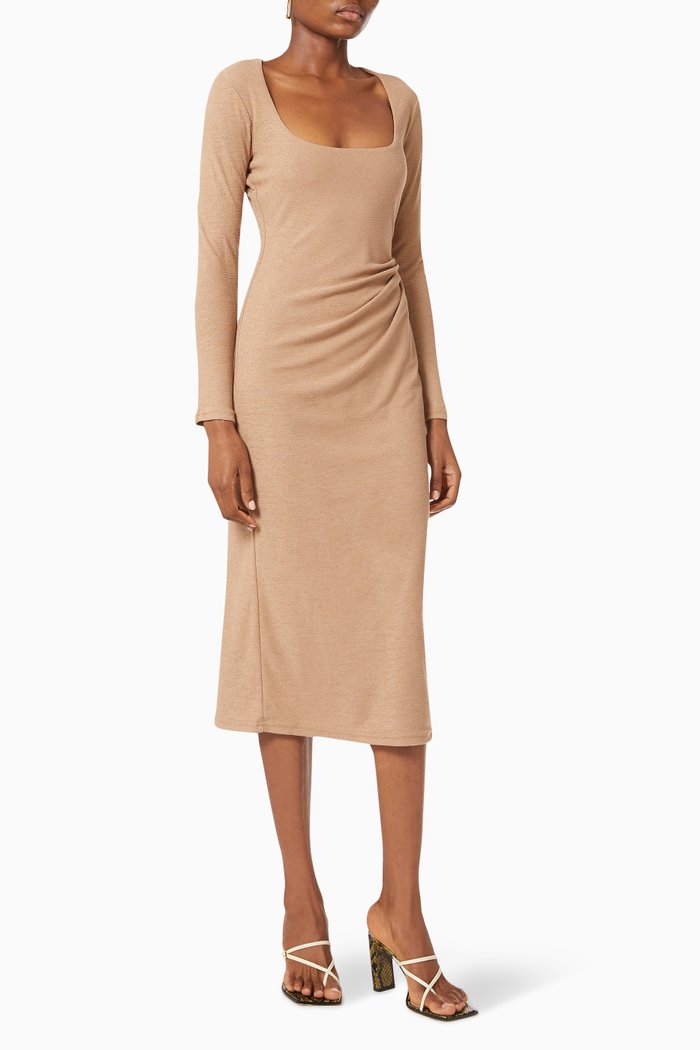 

Highfield Midi Dress in Stretch Knit, Neutral