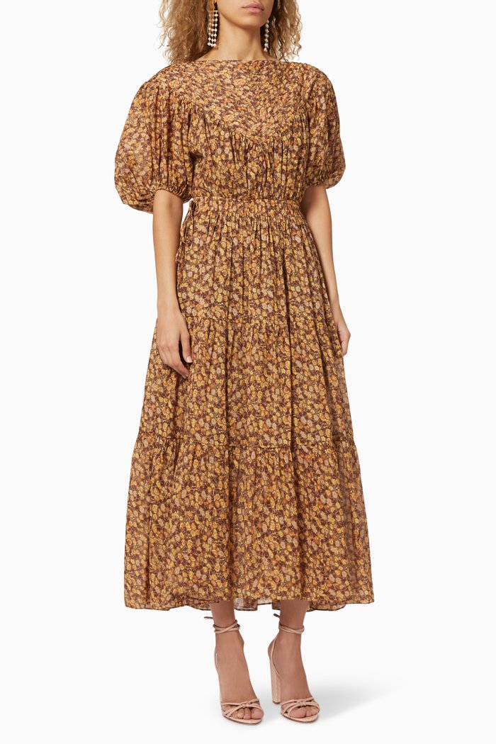 

Fleur Pin Tuck Cotton Voile Dress, Multicolour