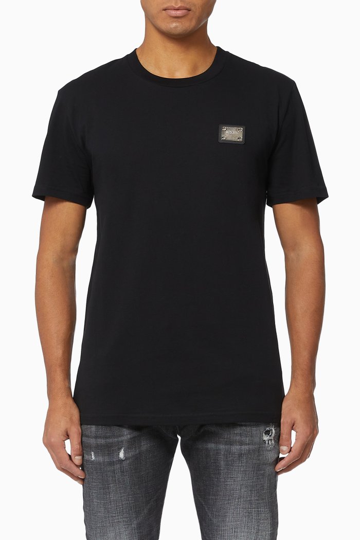 

Logo Plaque Cotton Jersey T-Shirt, Black