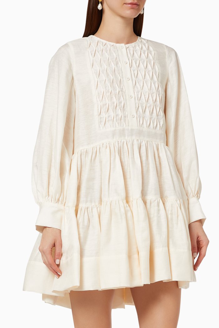 

Margaux Tuxedo Shirt Dress, Neutral