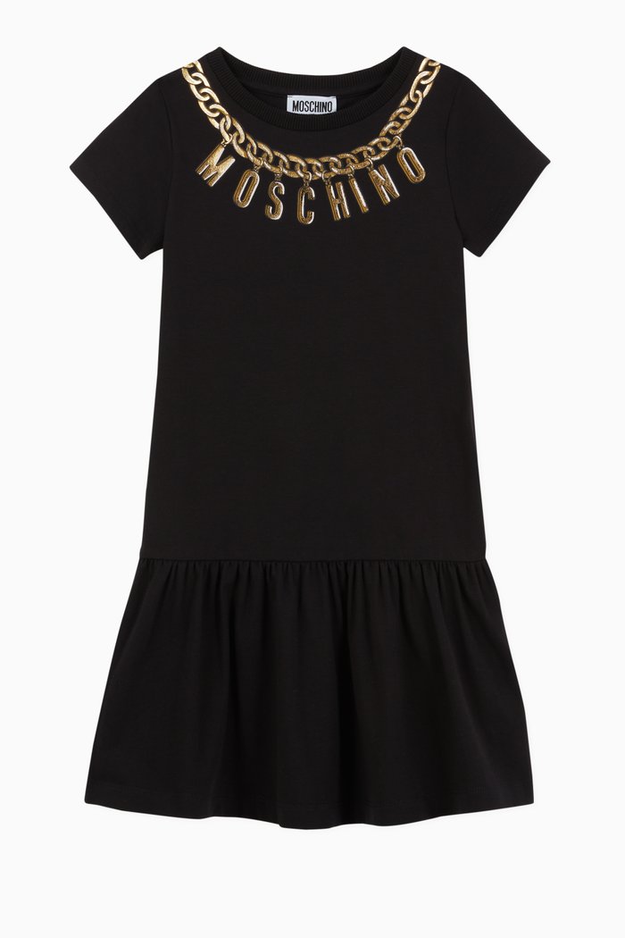 

Chain Logo Jersey Dress, Black