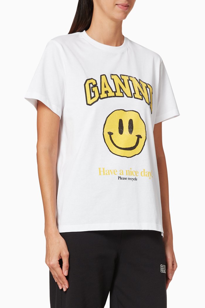 

Smiley Logo Printed T-Shirt, White