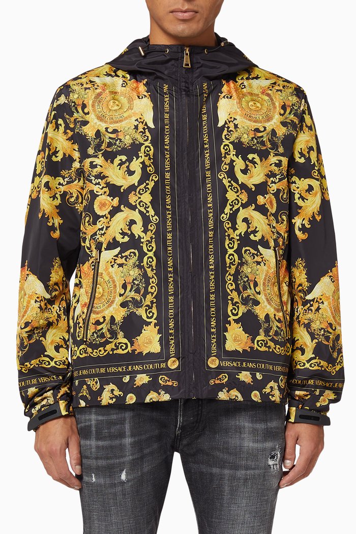 

Logo Baroque Nylon Jacket, Black