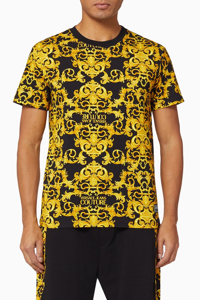 

Logo Baroque Cotton T-shirt, Black