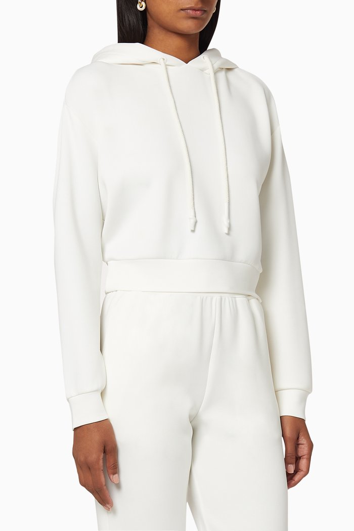 

Crop Scuba Hoodie, White