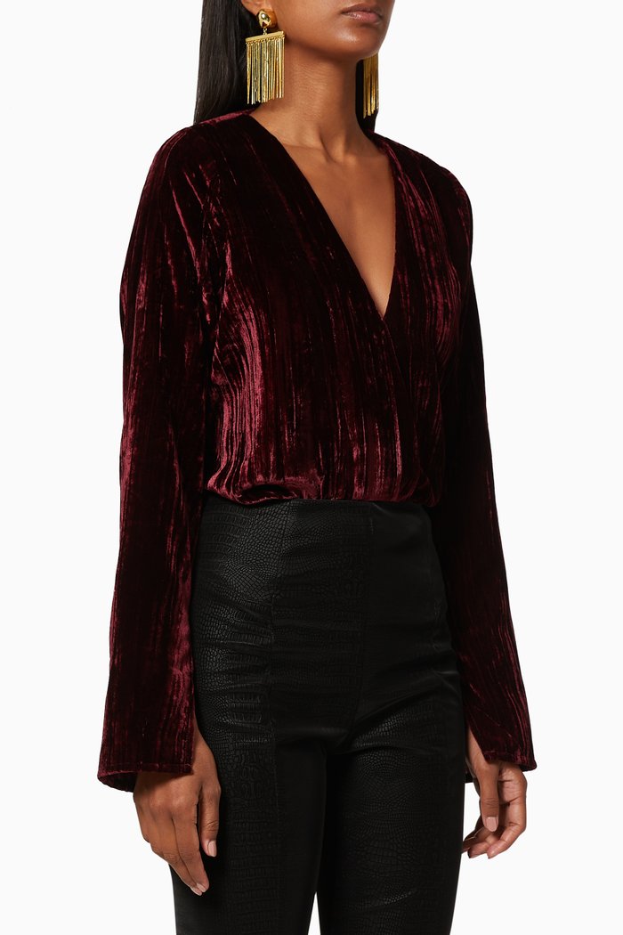 

Velvet Wrap Body, Burgundy