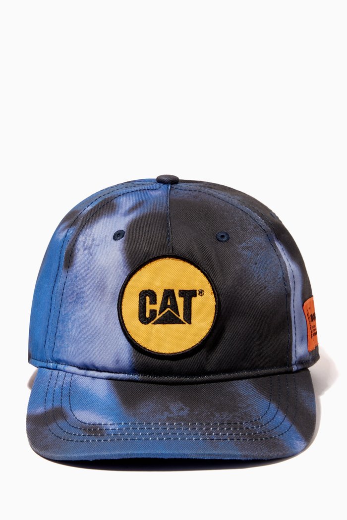 

x Caterpillar Patch Tie-Dye Baseball Cap in Cotton, Black