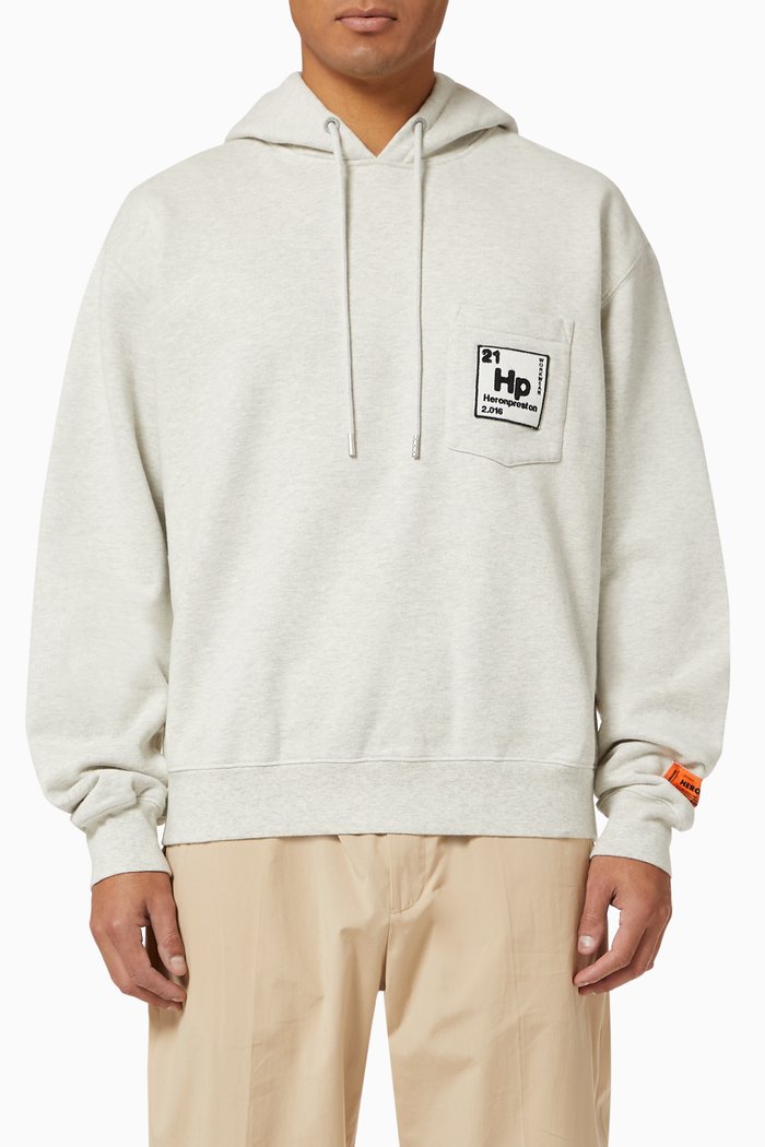 

Periodic Logo Hoodie in Cotton, Grey