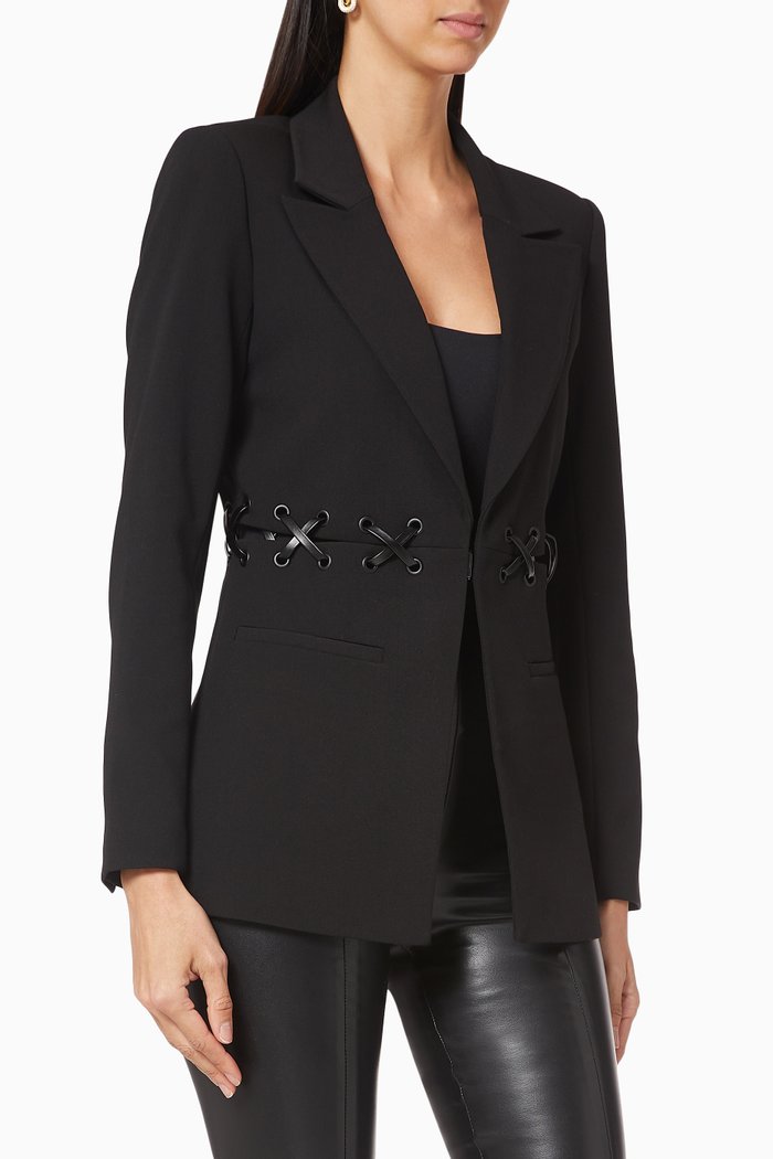 

Tie-Up Waist Blazer, Black