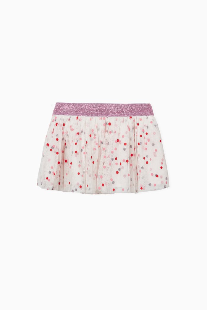 Dots Tulle Skirt, Neutral