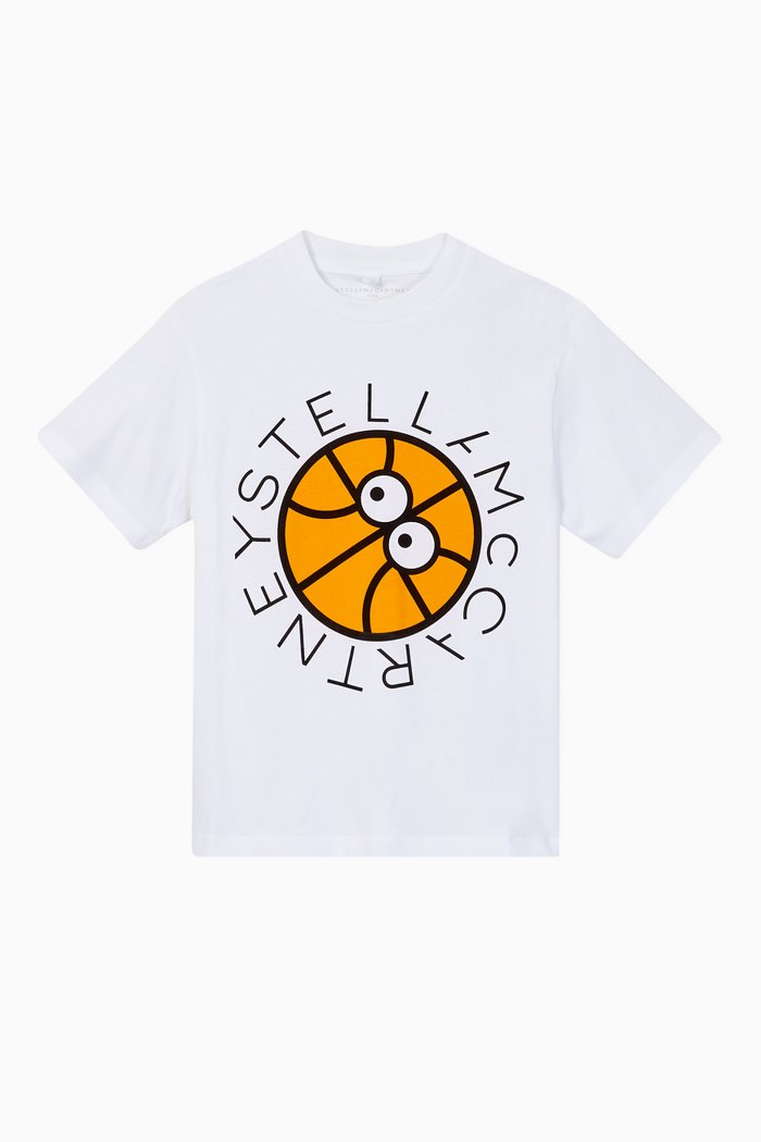 

Basketball Logo Organic Cotton Oversize T-shirt, White