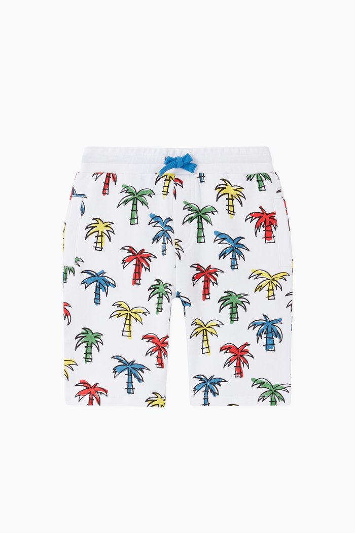 

Doodly Palms Organic Cotton Shorts, White