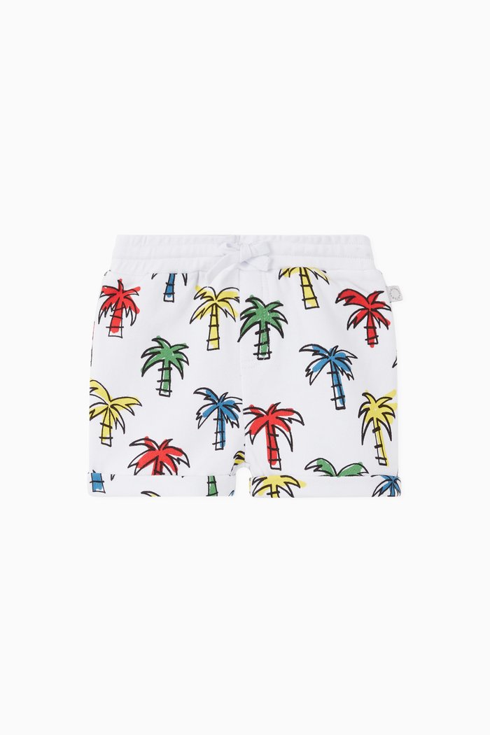 

Doodly Palms Organic Cotton Shorts, White