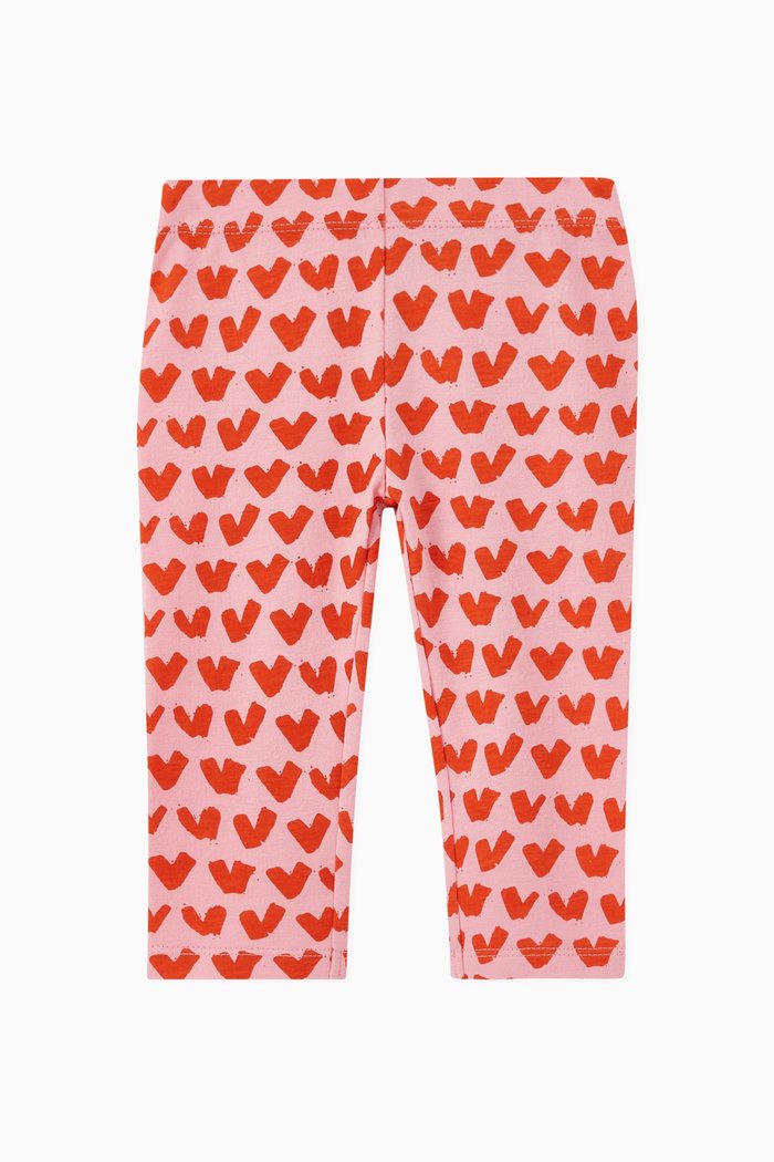 

Hearts Organic Cotton Leggings, Pink