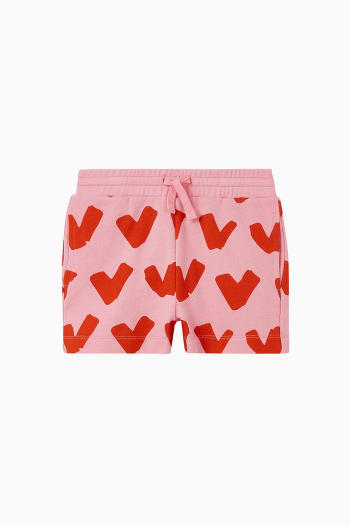 

Hearts Fleece Organic Cotton Shorts, Pink