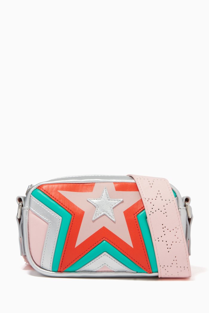 

Star Shoulder Bag in Metallic Faux Leather, Pink