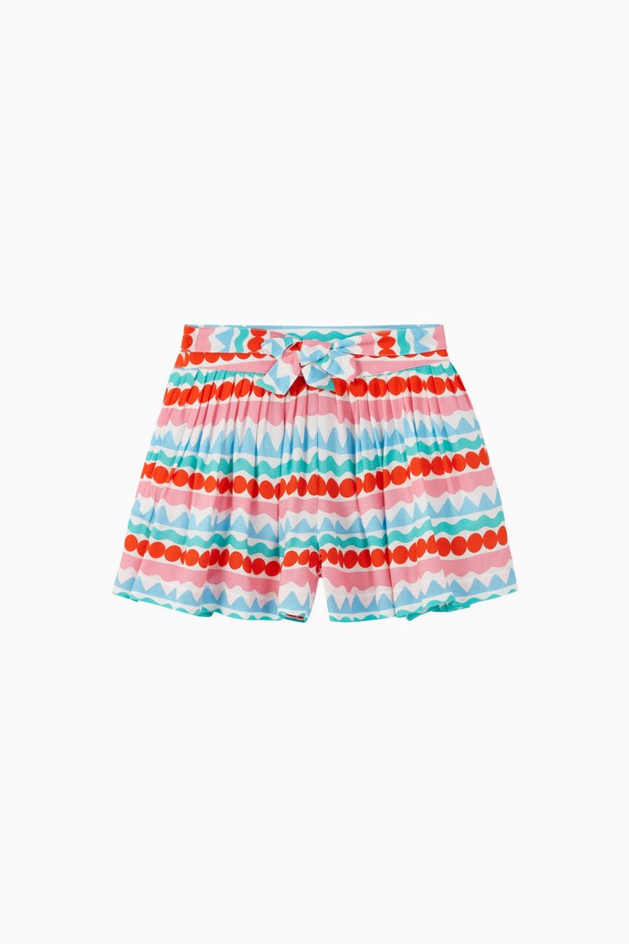 

Graphic Striped Viscose Crêpe Shorts, Multicolour