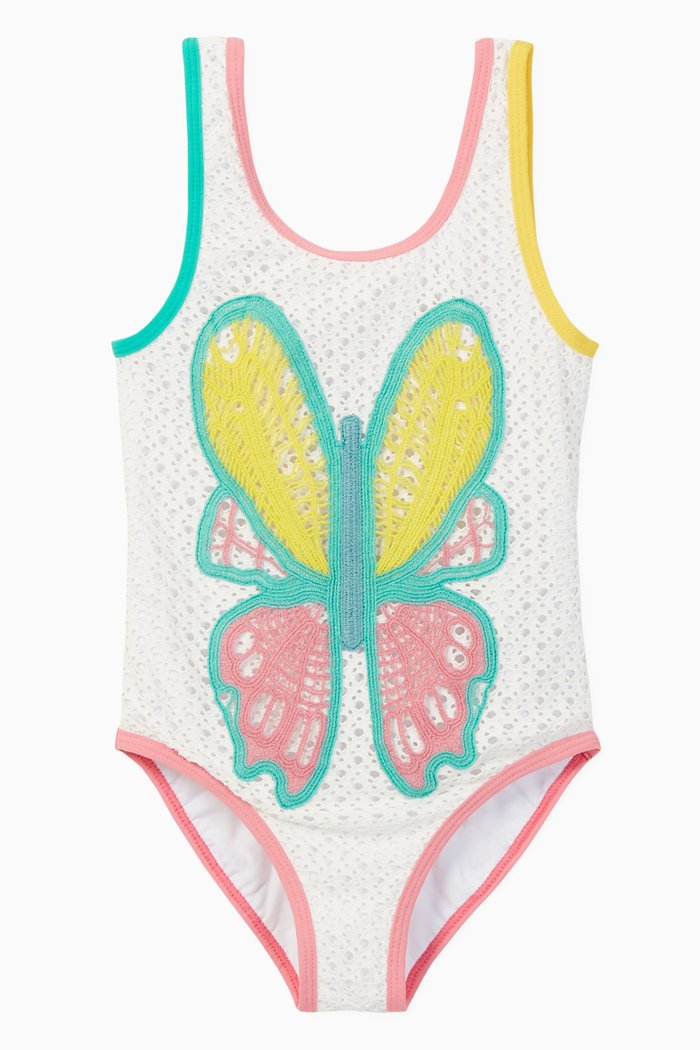

Butterfly Recycled Crochet Swimsuit, White