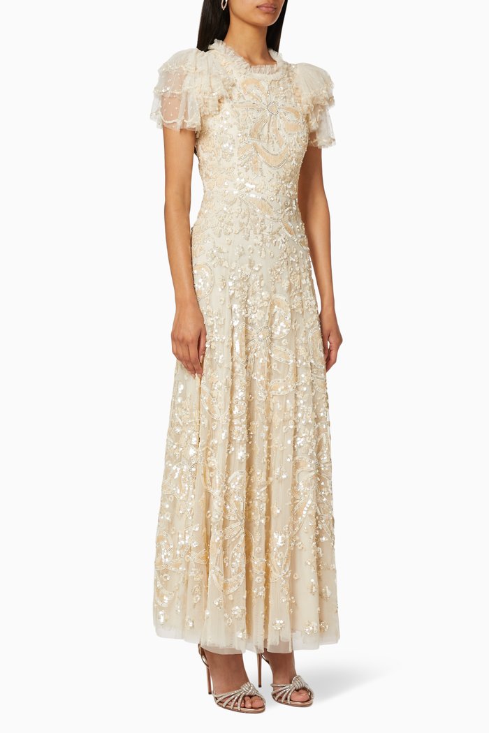 

Shirley Sequin Embellished Gown, Neutral