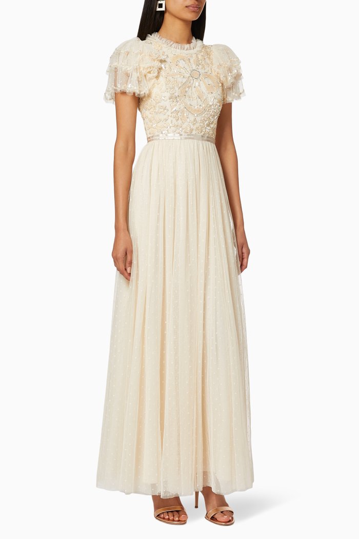 Shirley Sequin Embellished Maxi Dress, Neutral