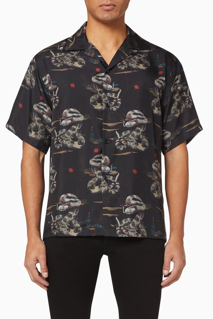 

Rattlesnake Silk Shirt, Black
