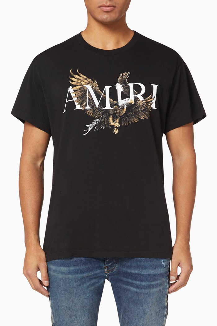 

Eagle Print Cotton T-Shirt, Black