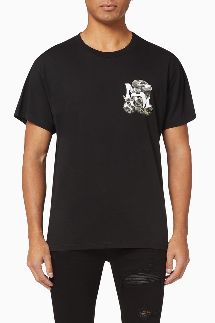

Snake Cotton T-shirt, Black