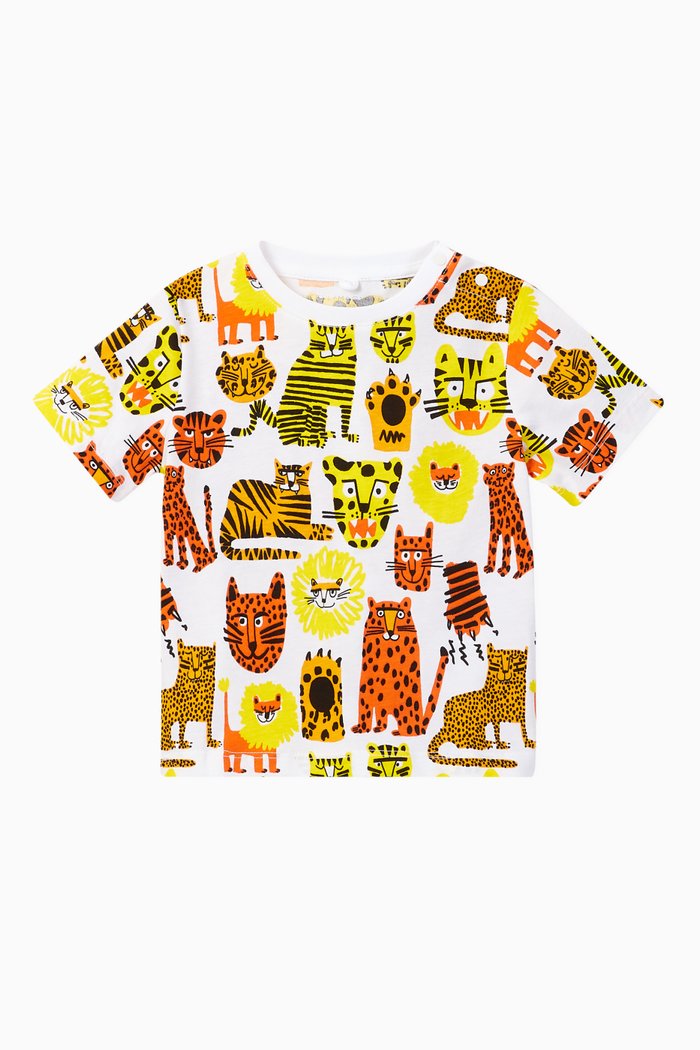 Wild Cats Organic Cotton T-shirt, White