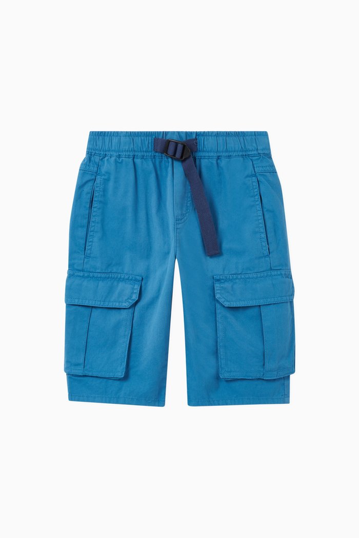 

Organic Cotton Cargo Shorts, Blue