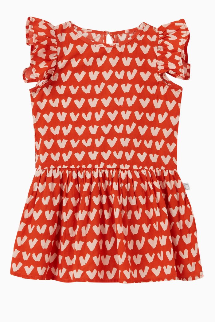 

Hearts Organic Cotton Dress with Bloomers, Red