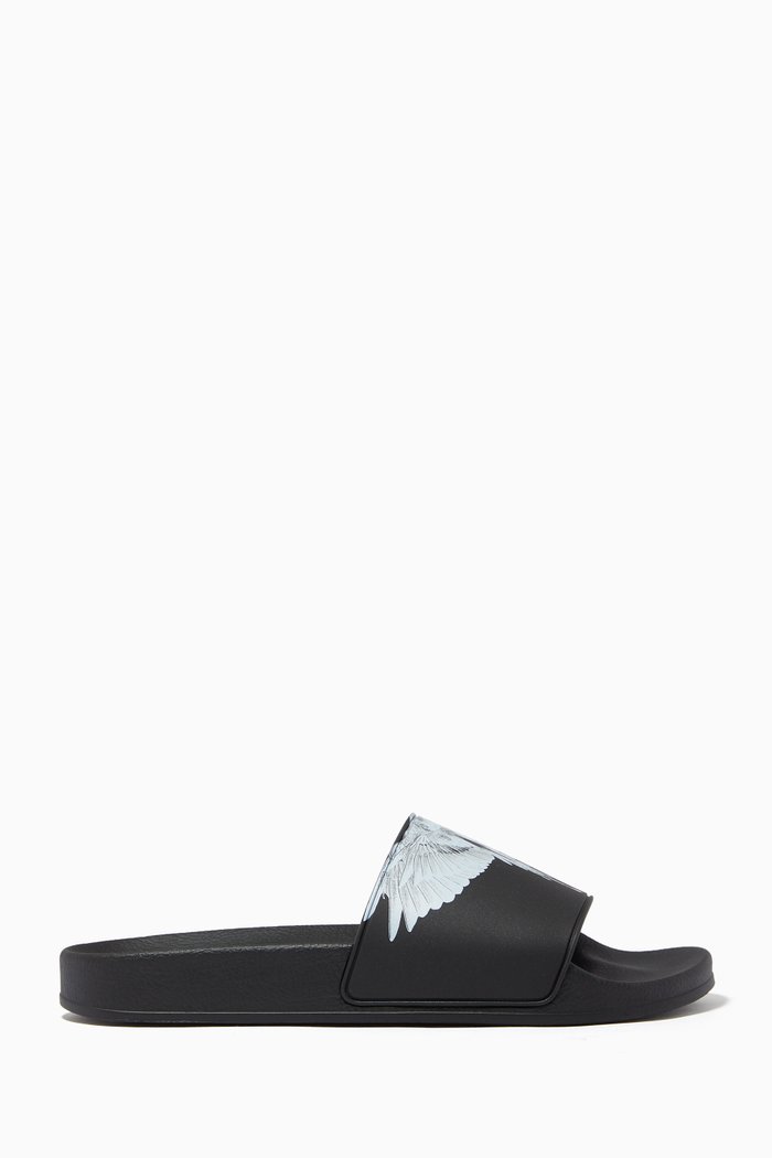 

Wings Printed Slides in Rubber, Black