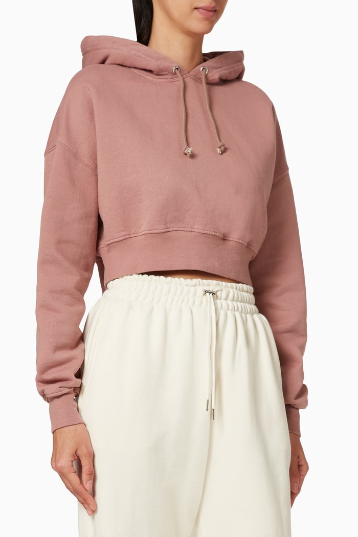 

Cropped Cotton Hoodie, Pink