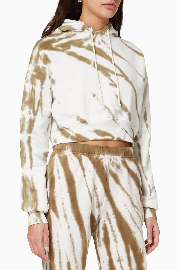 

Cropped Cotton Hoodie, White