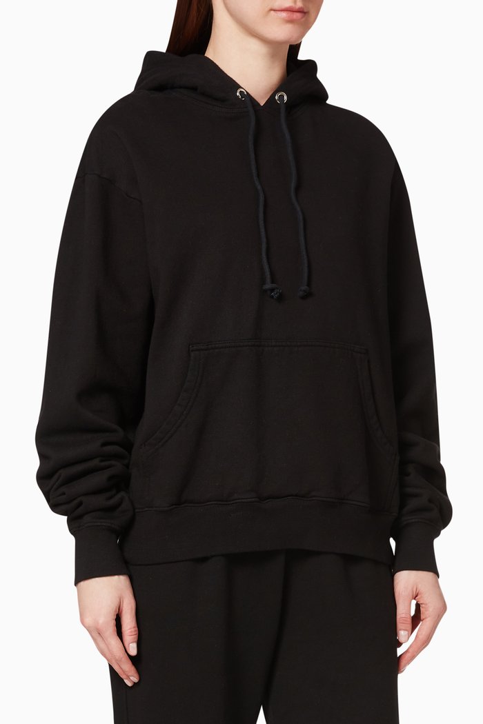 Boyfriend Cotton Hoodie, Black