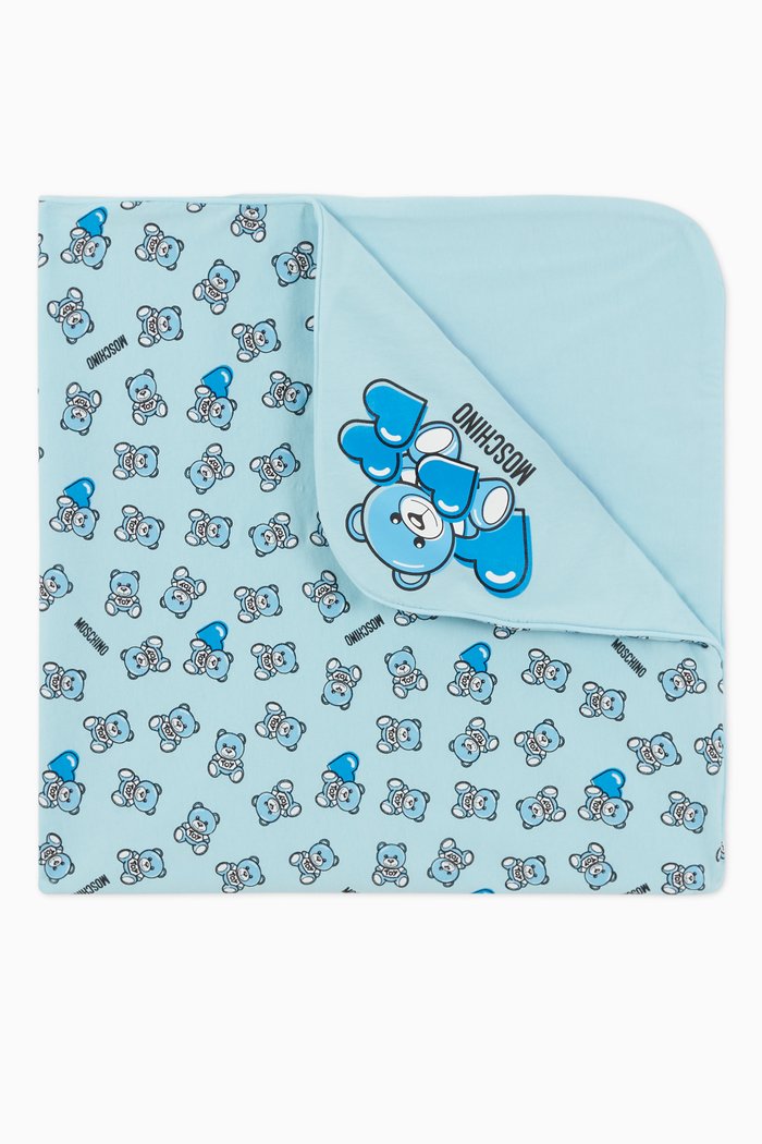 

Bear & Heart Reversible Baby Blanket, Blue