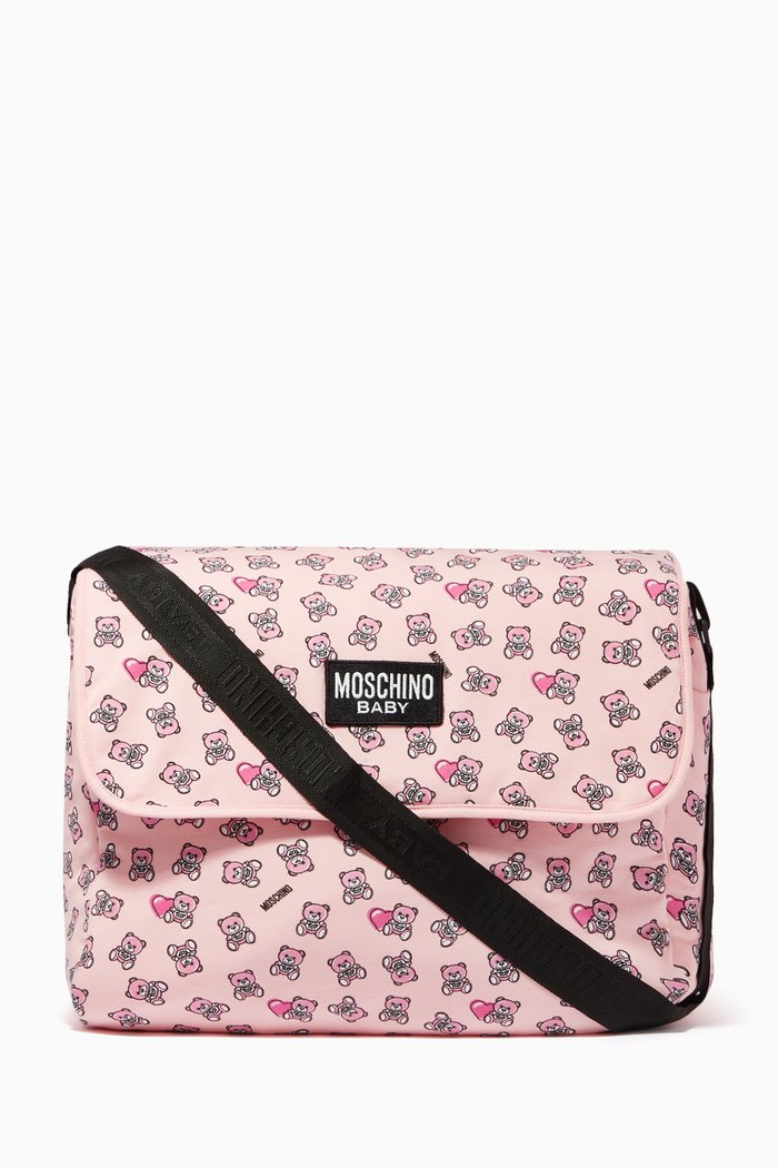

Teddy Bear All Over Mom Diaper Bag, Pink