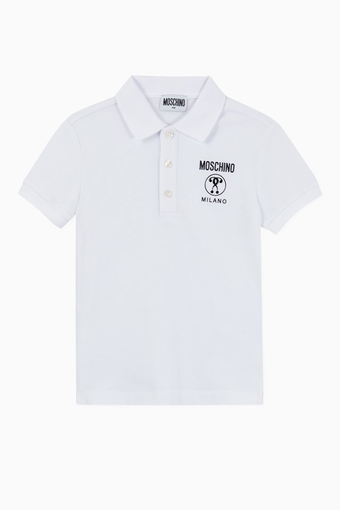 

Logo Polo Shirt in Cotton Piqué, White