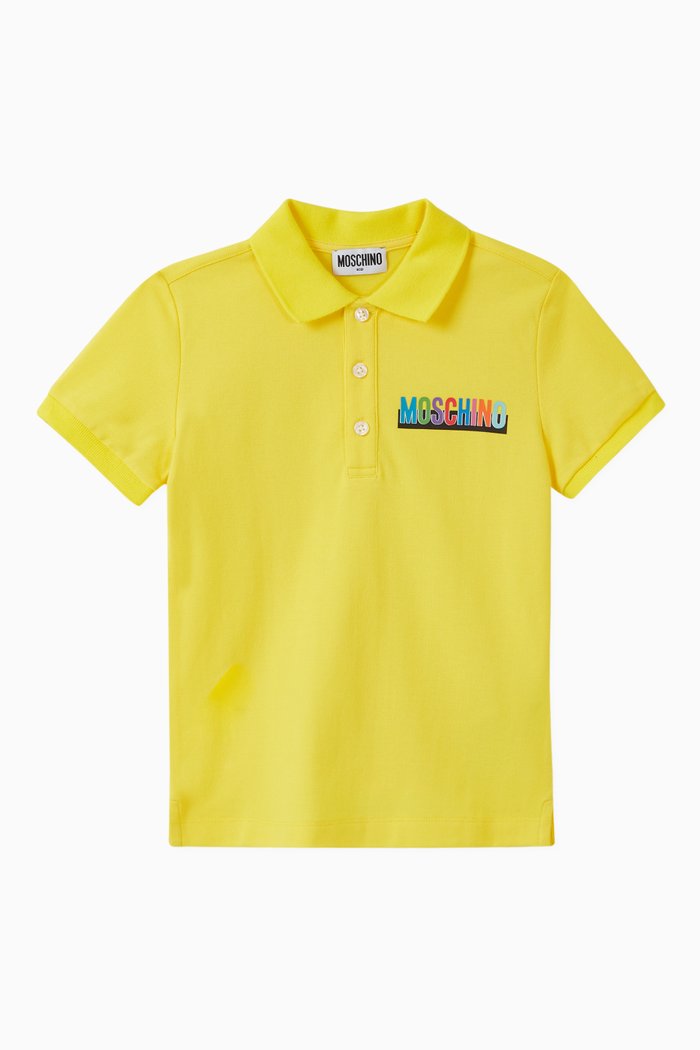 

Logo Polo Shirt in Cotton Piqué, Yellow