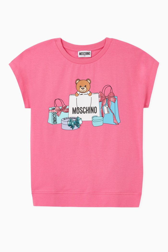

Shopping Teddy Bear Jersey T-Shirt, Pink