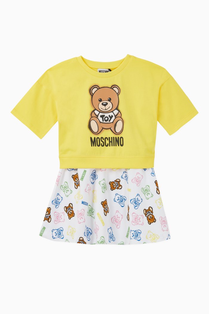 

T-Shirt & Skirt Bear Logo Set, Yellow